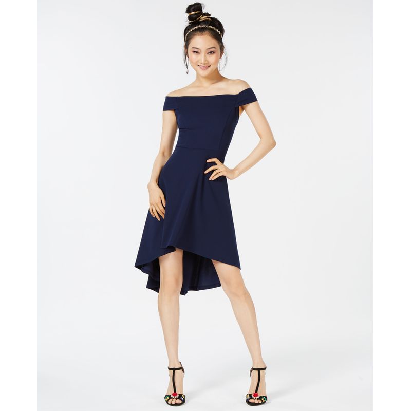 Teeze Me Juniors Off The Shoulder Fit Flare Dress